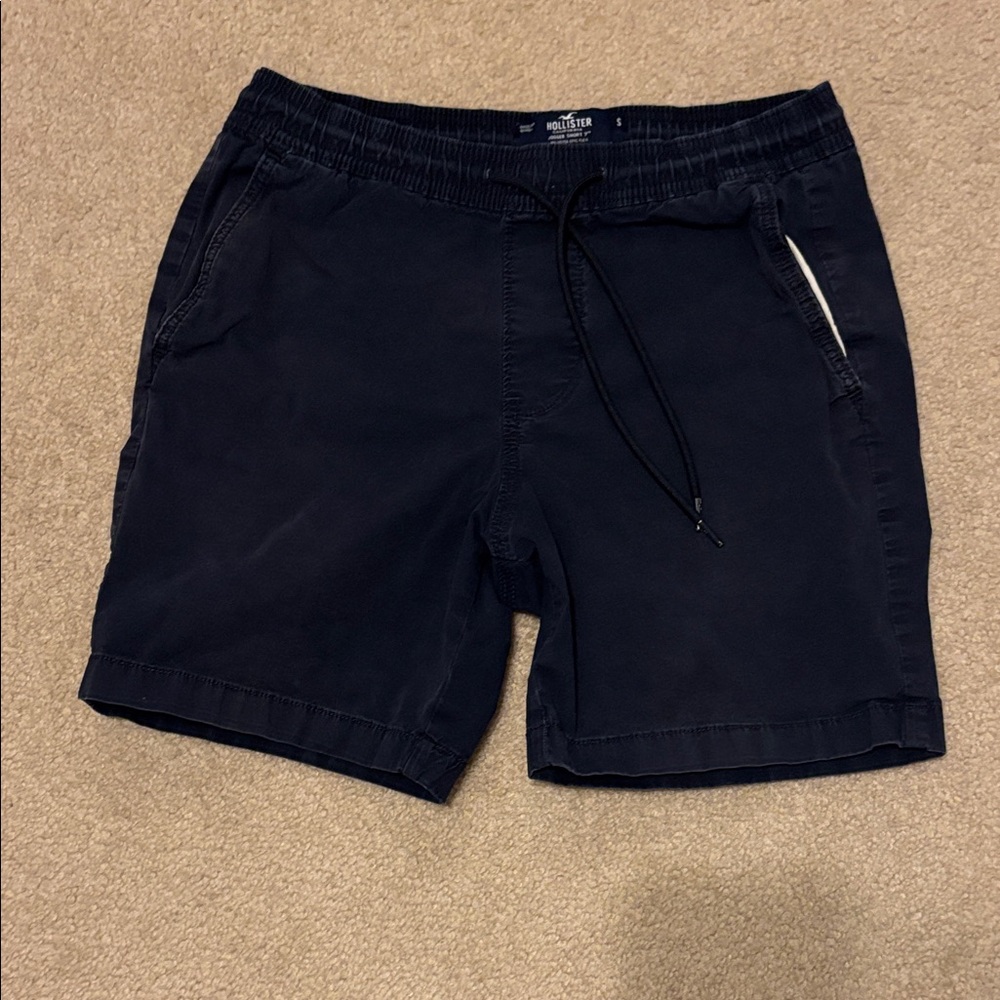 Hollister Men's Jogger Short 7” Navy Drawstring  Shorts